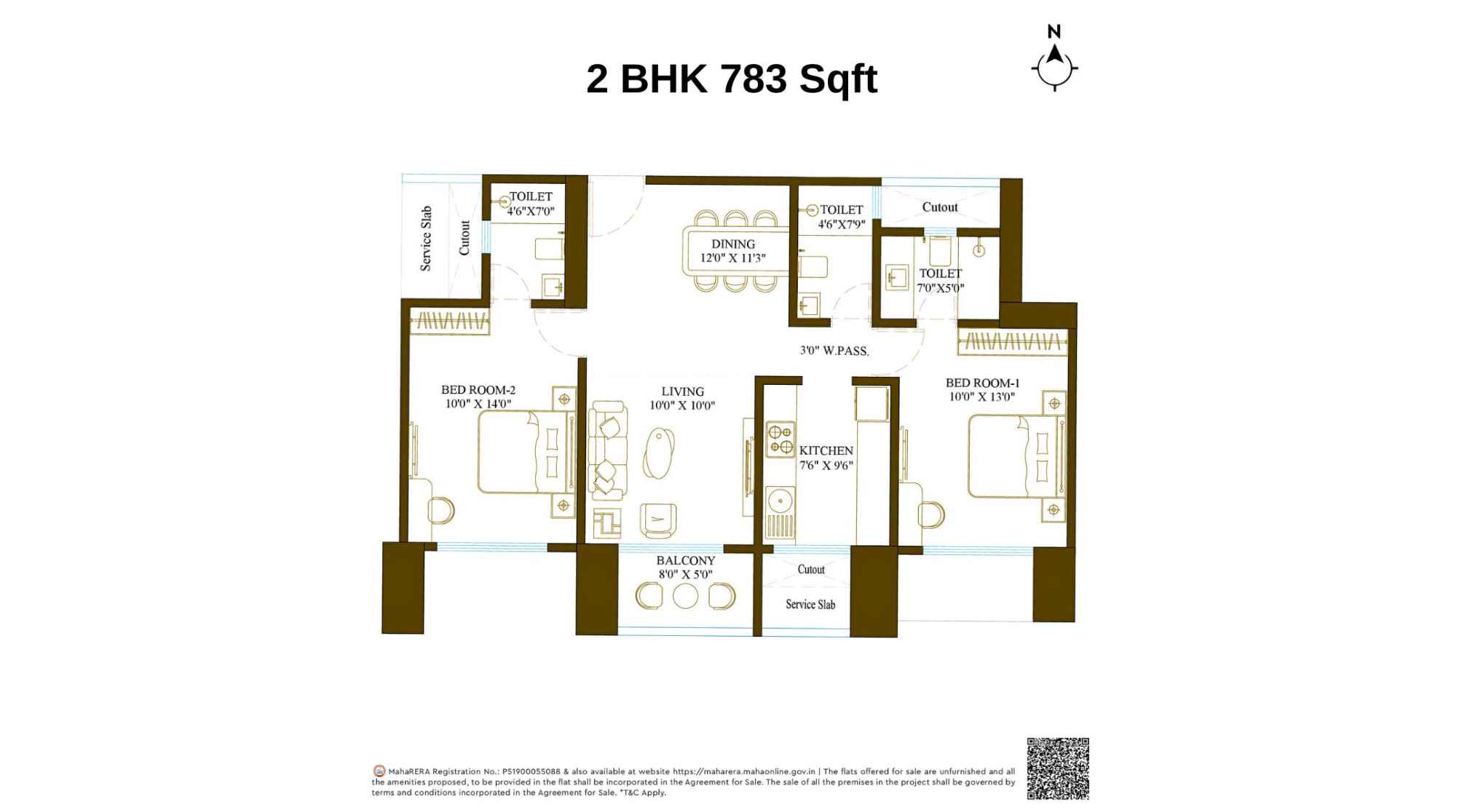 Promesa-Fremont-Floor-Plan-2-BHK-783-Sqft