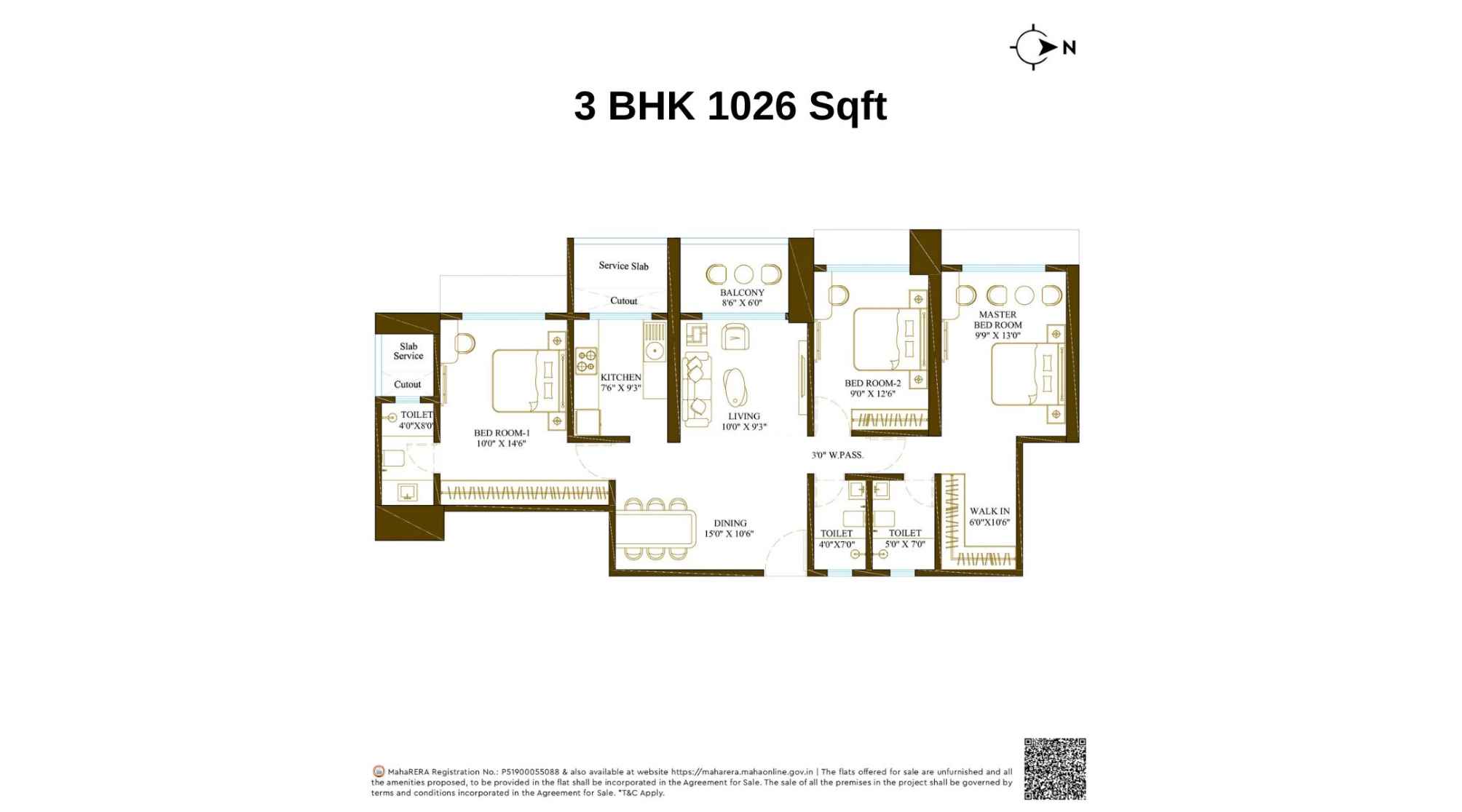Promesa-Fremont-Floor-Plan-3-BHK-1026-Sqft