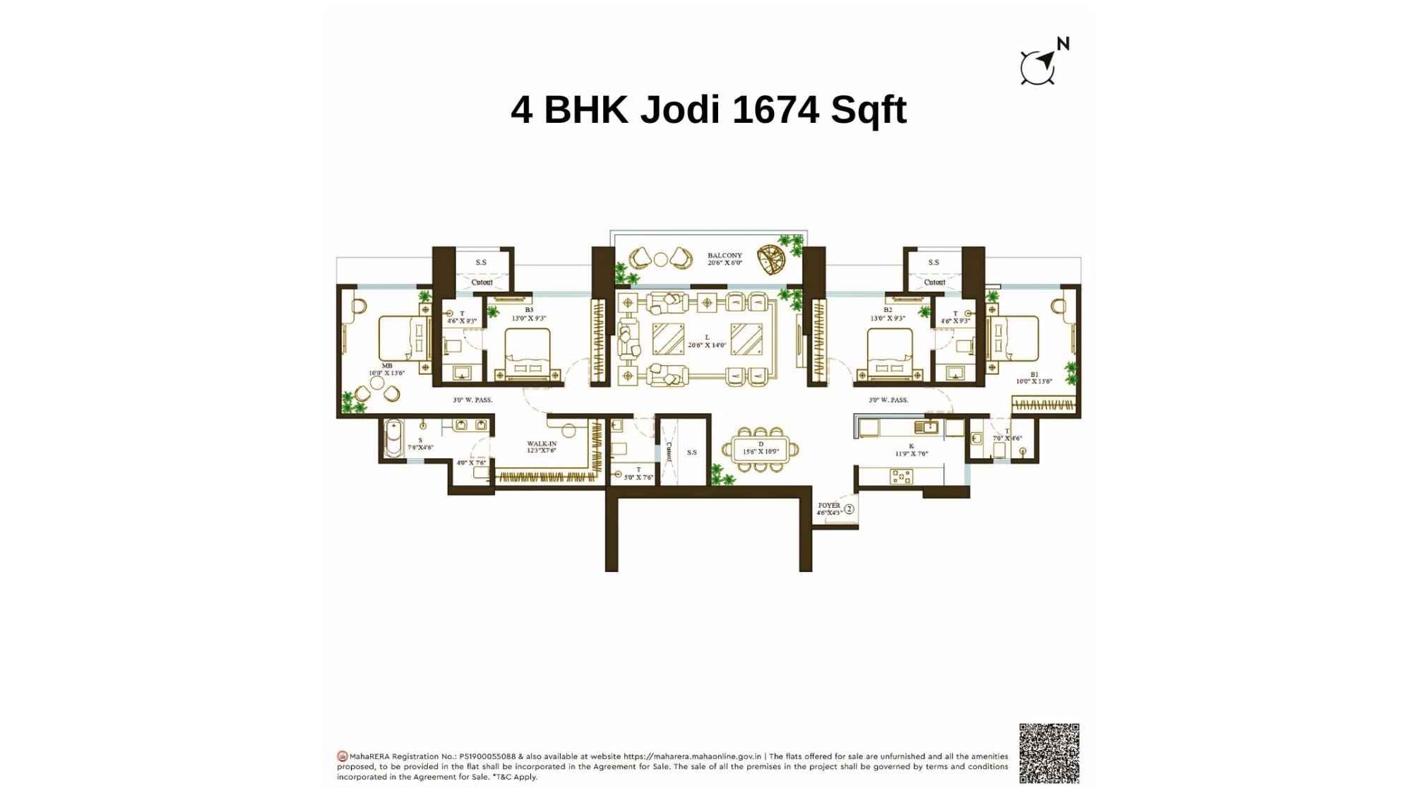 Promesa-Fremont-Floor-Plan-4-BHK-Jodi-1674-Sqft