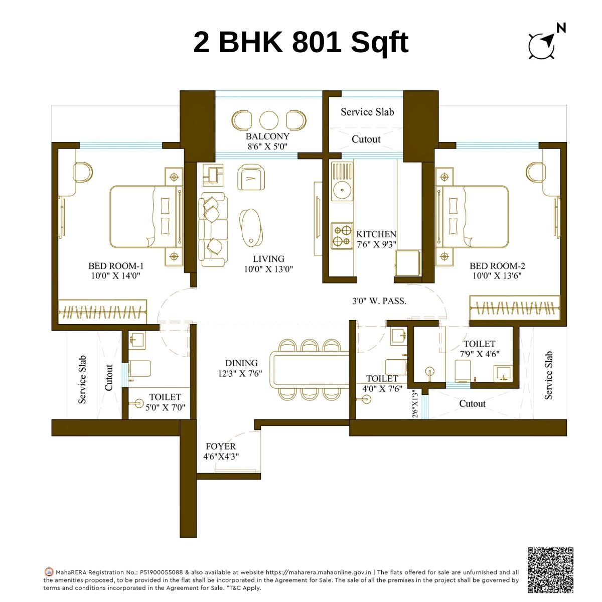 Promesa-Fremont-Floor-Plan-2-BHK-801-Sqft