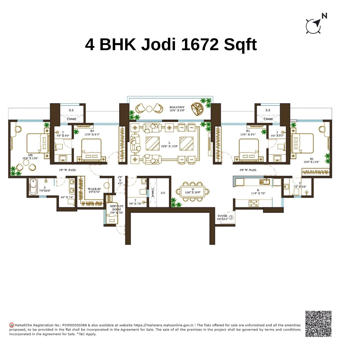 Promesa-Fremont-Floor-Plan-4-BHK-Jodi-1692-Sqft